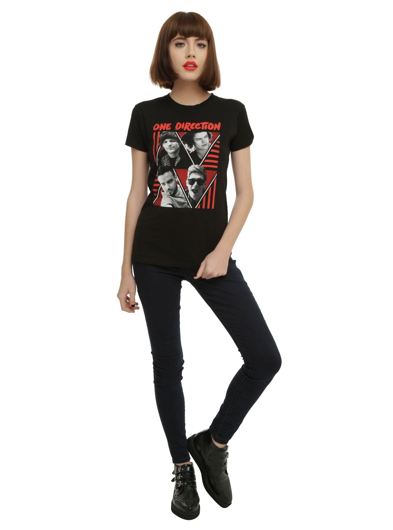 One Direction Red Lines Girls T-Shirt, , alternate