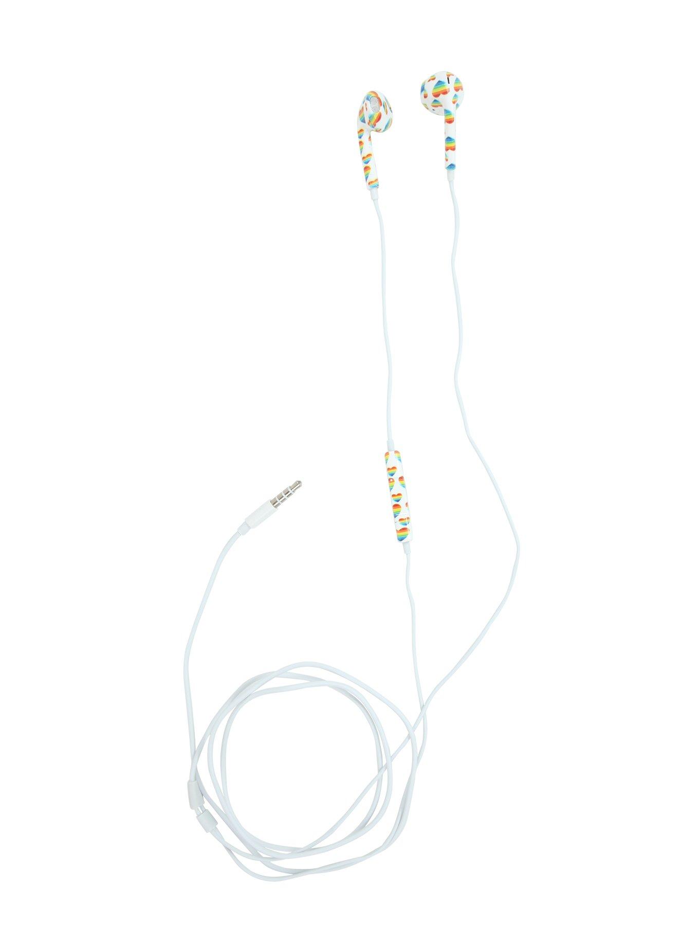 Micase Heart Rainbow Print Earbuds, , alternate