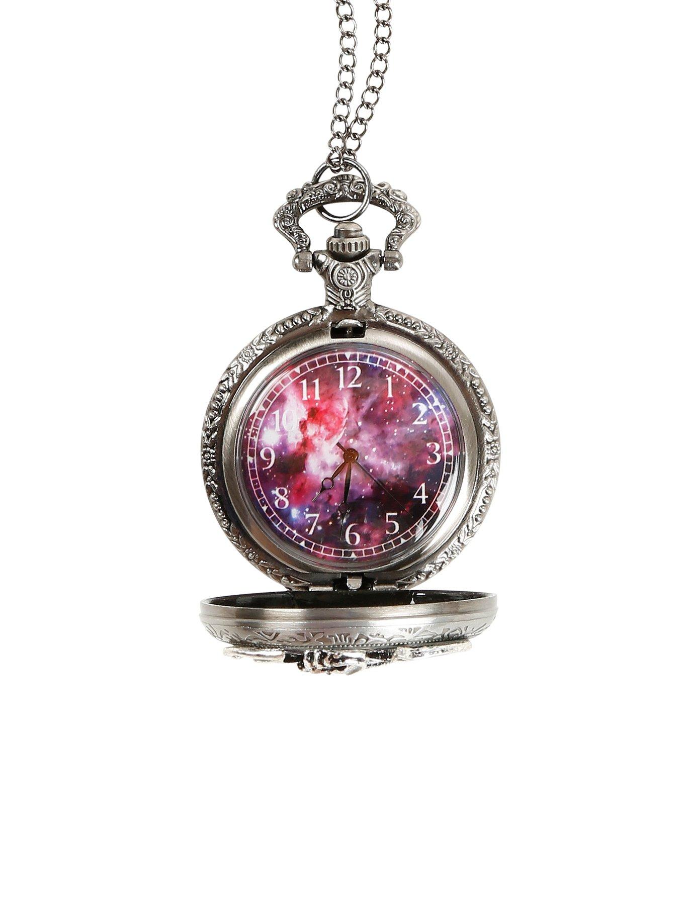 Galaxy Dragon Pocket Watch Necklace, , alternate