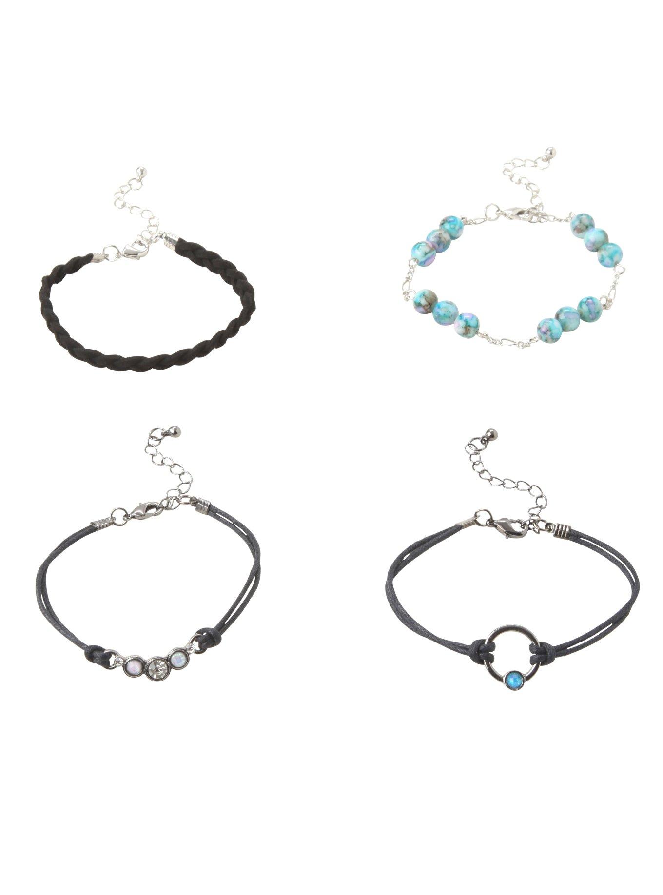 Blue Opal Bead Bracelet Set, , alternate