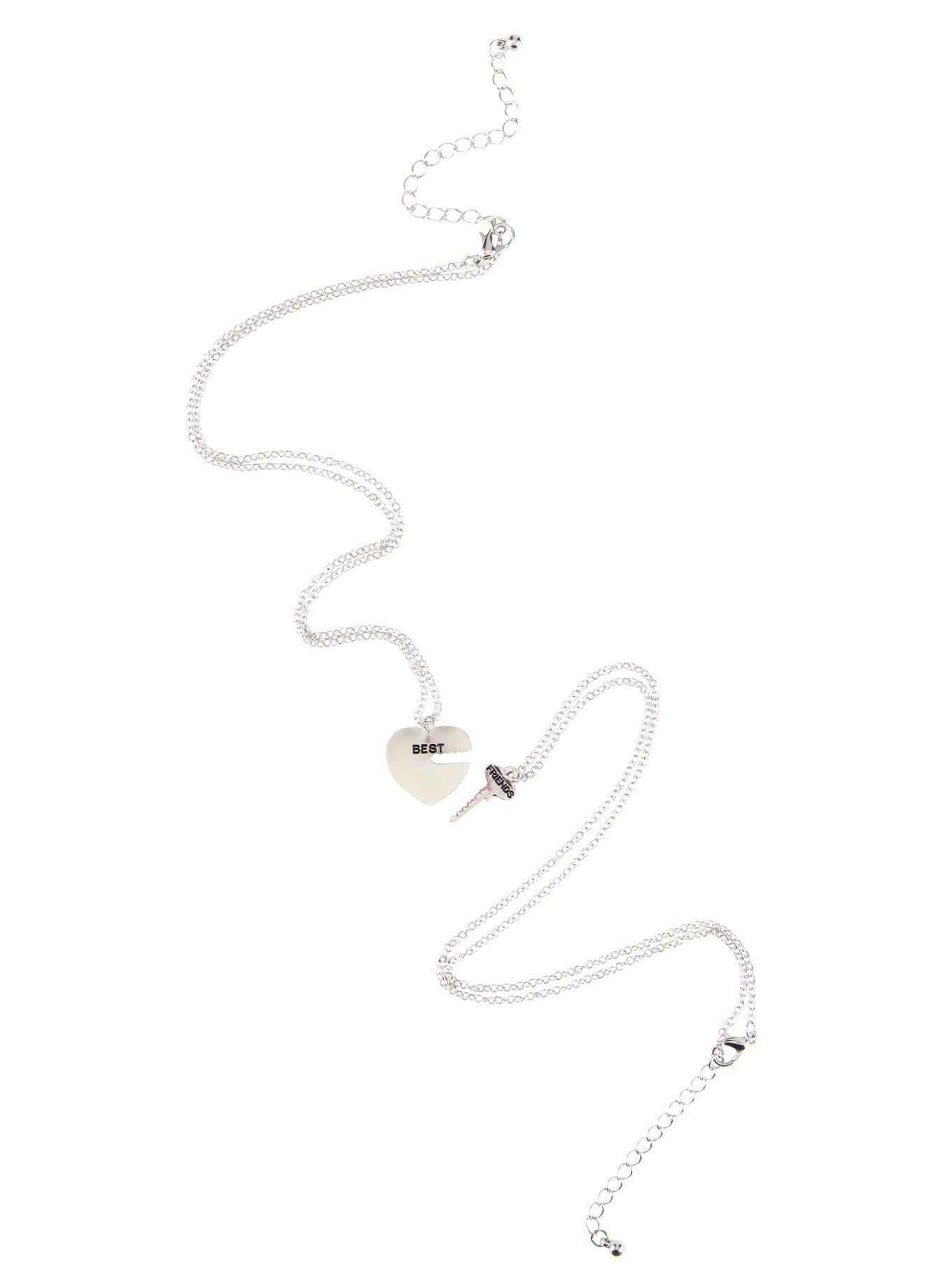 Blackheart Heart & Key Best Friend Necklace Set, , alternate