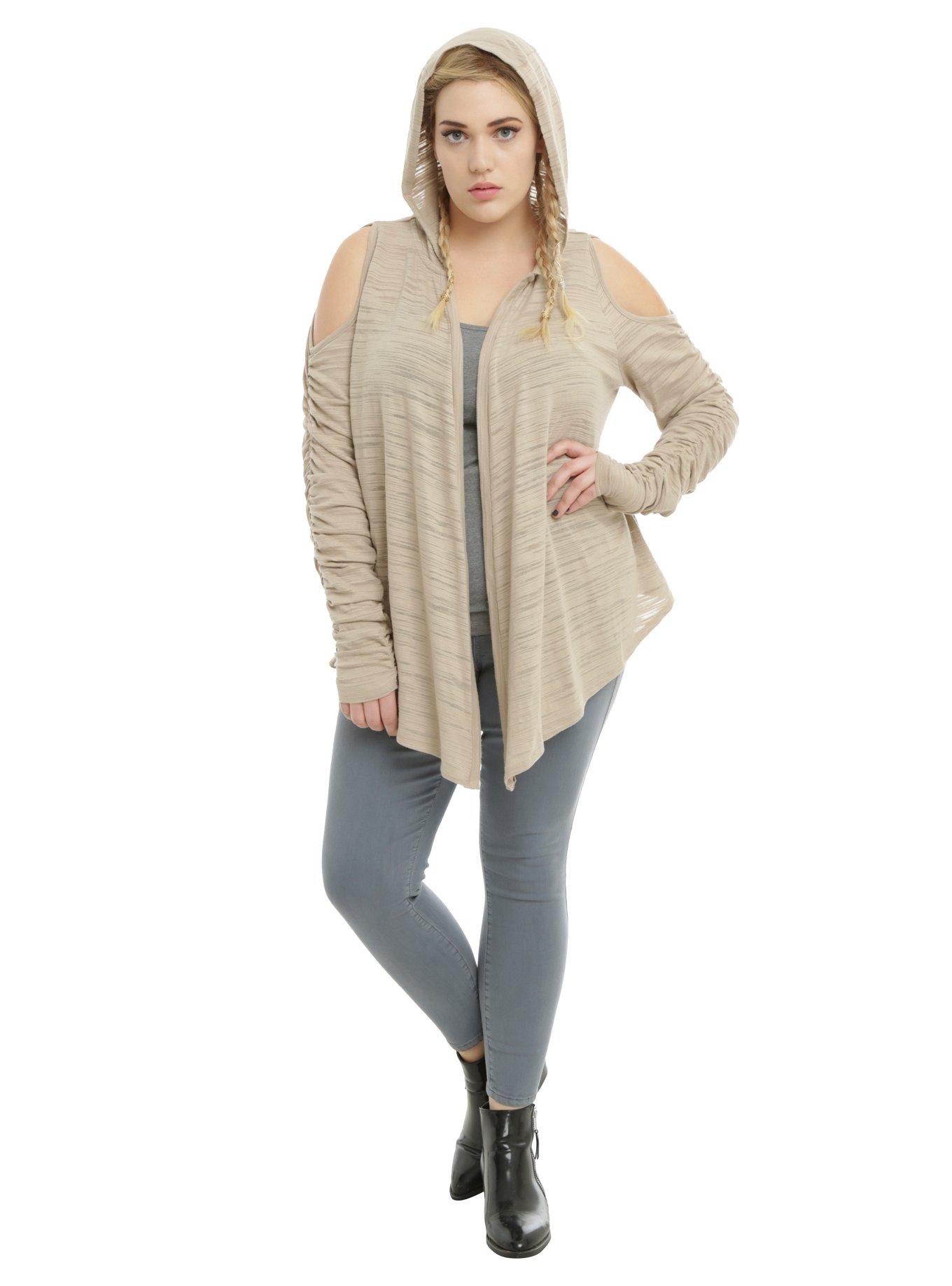 Her Universe Star Wars Rey Girls Flyaway Cardigan Plus Size, , alternate