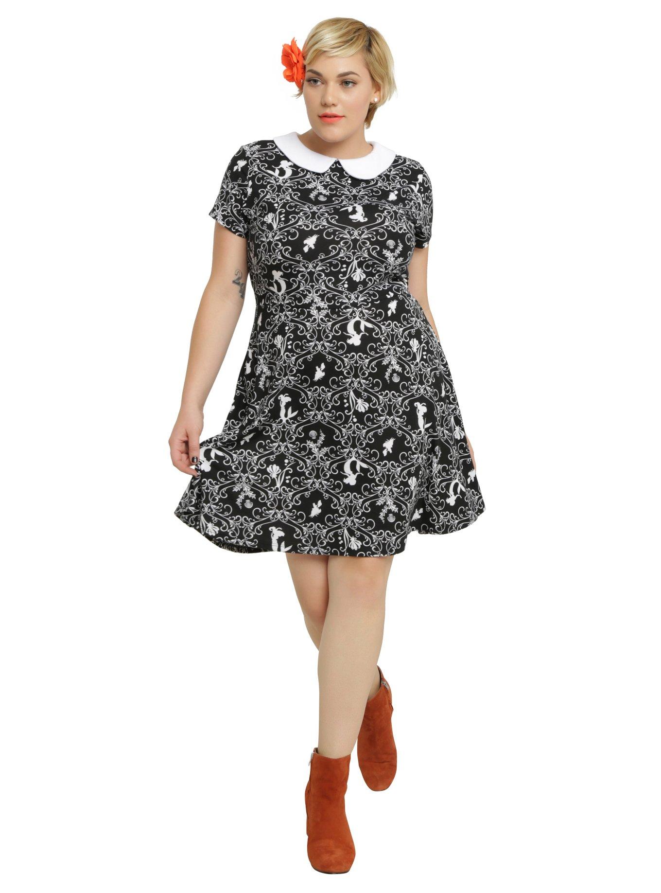 Disney The Little Mermaid Ariel Damask Dress Plus Size, , alternate