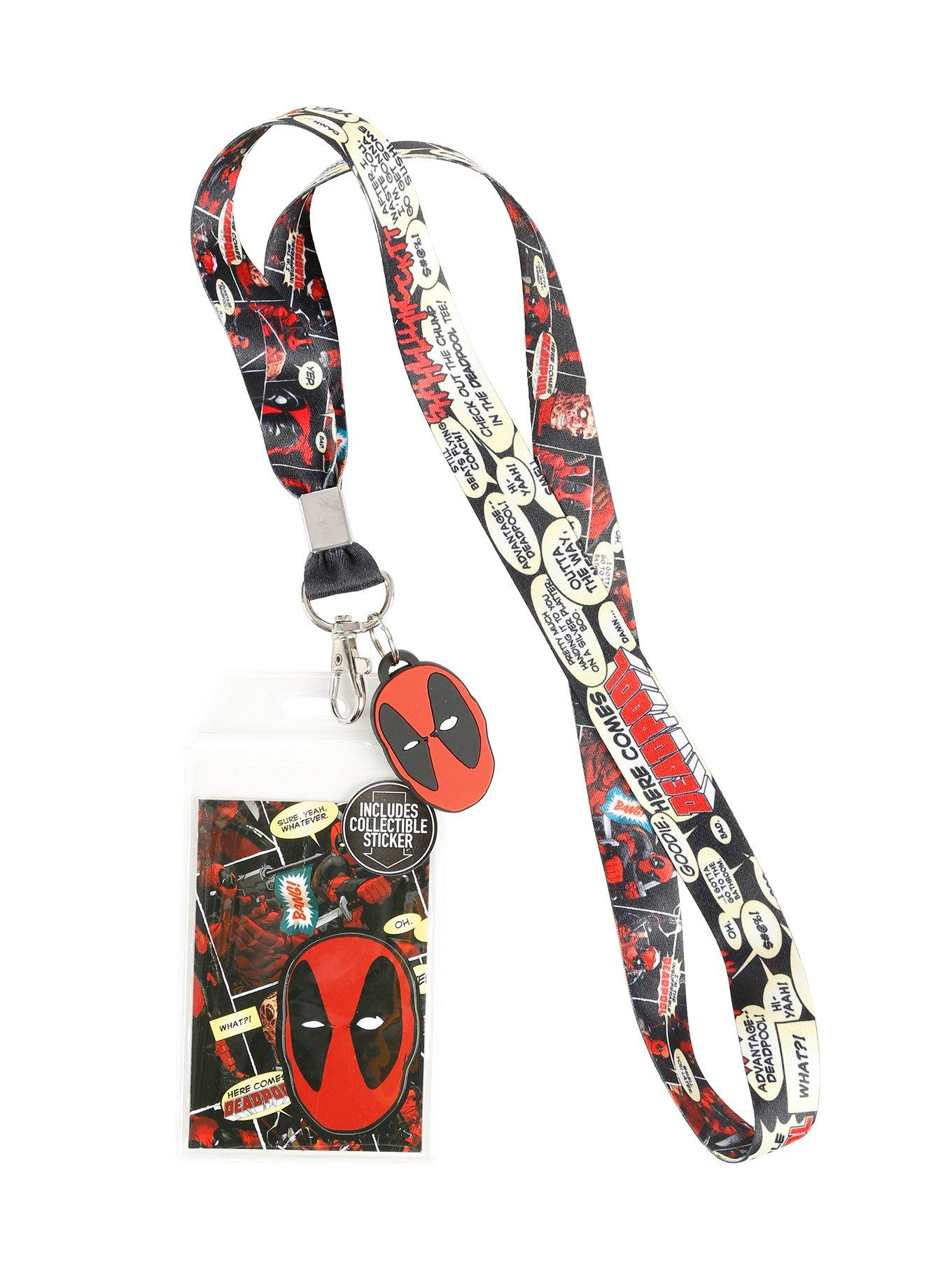 Marvel Deadpool Comic Talk Bubbles Lanyard, , alternate