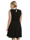 Black & White Collar Sleeveless Dress Plus Size, , alternate