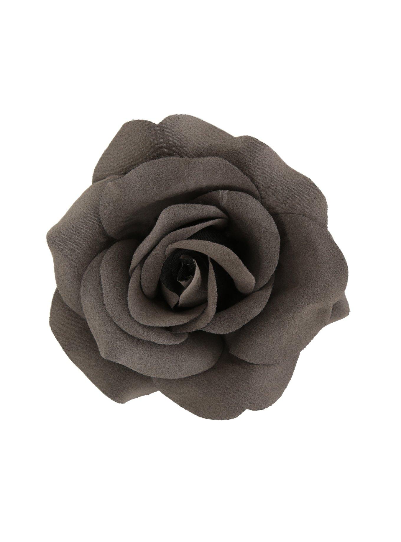 Grey Rose Hair Clip, , alternate