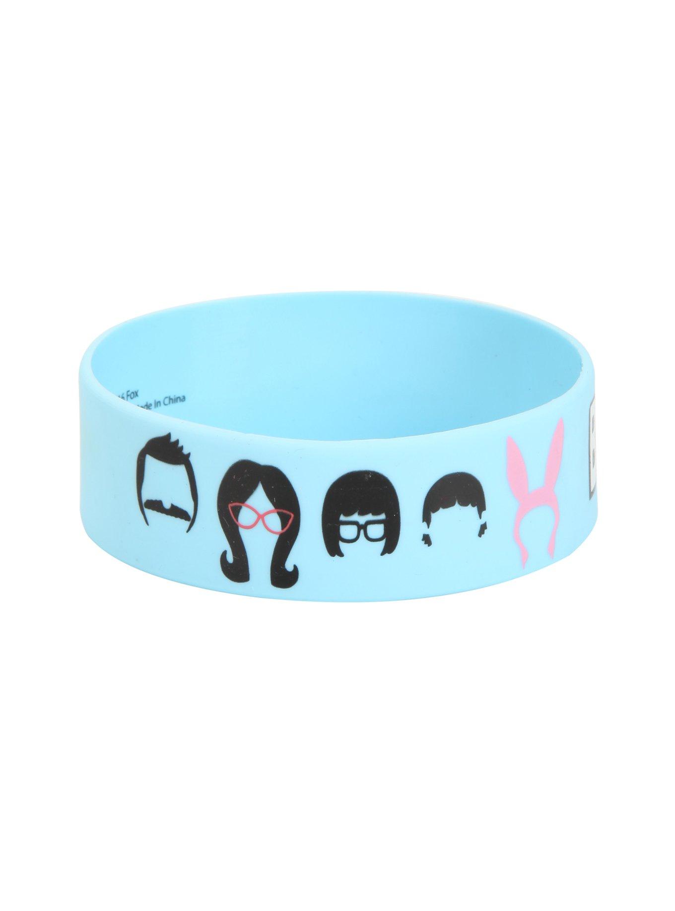 Bob's Burgers Head Silhouettes Rubber Bracelet, , alternate