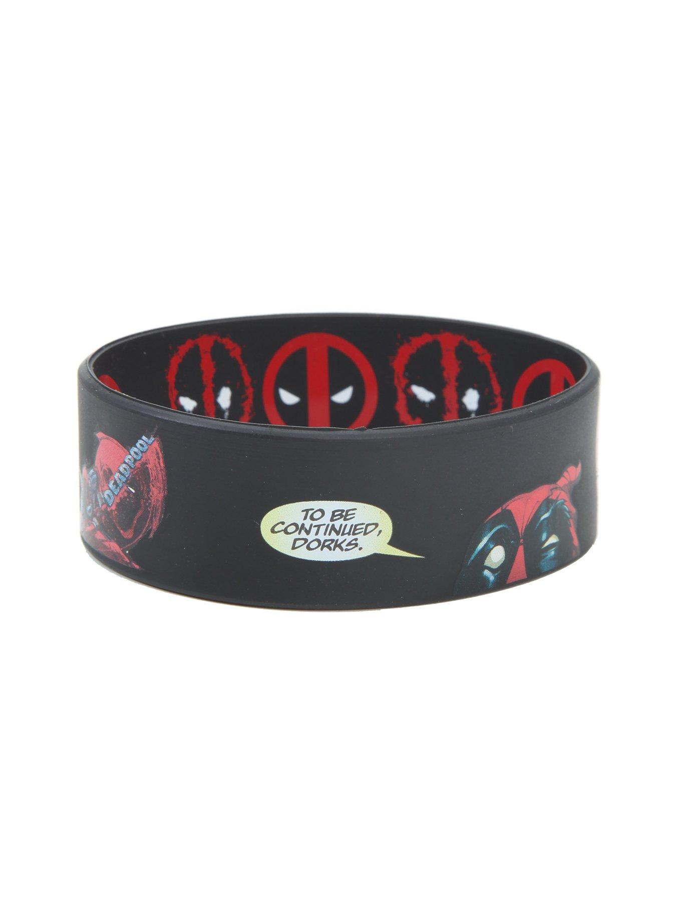 Marvel Deadpool Multi Image Rubber Bracelet, , alternate