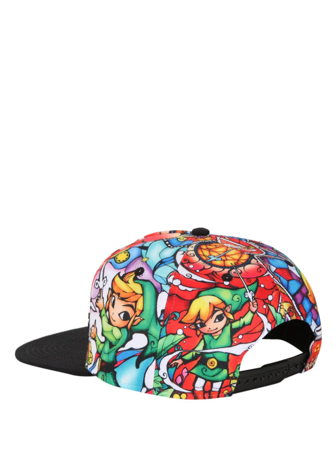 The Legend Of Zelda: The Wind Waker Stained Glass Sublimation Snapback Hat, , alternate