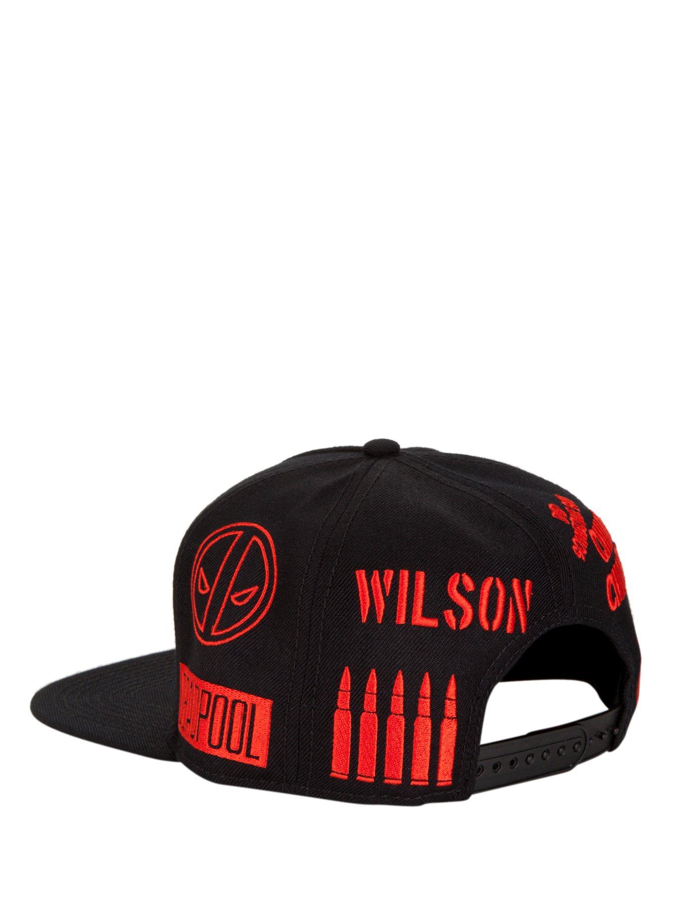Marvel Deadpool Allover Embroidered Snapback Hat, , alternate