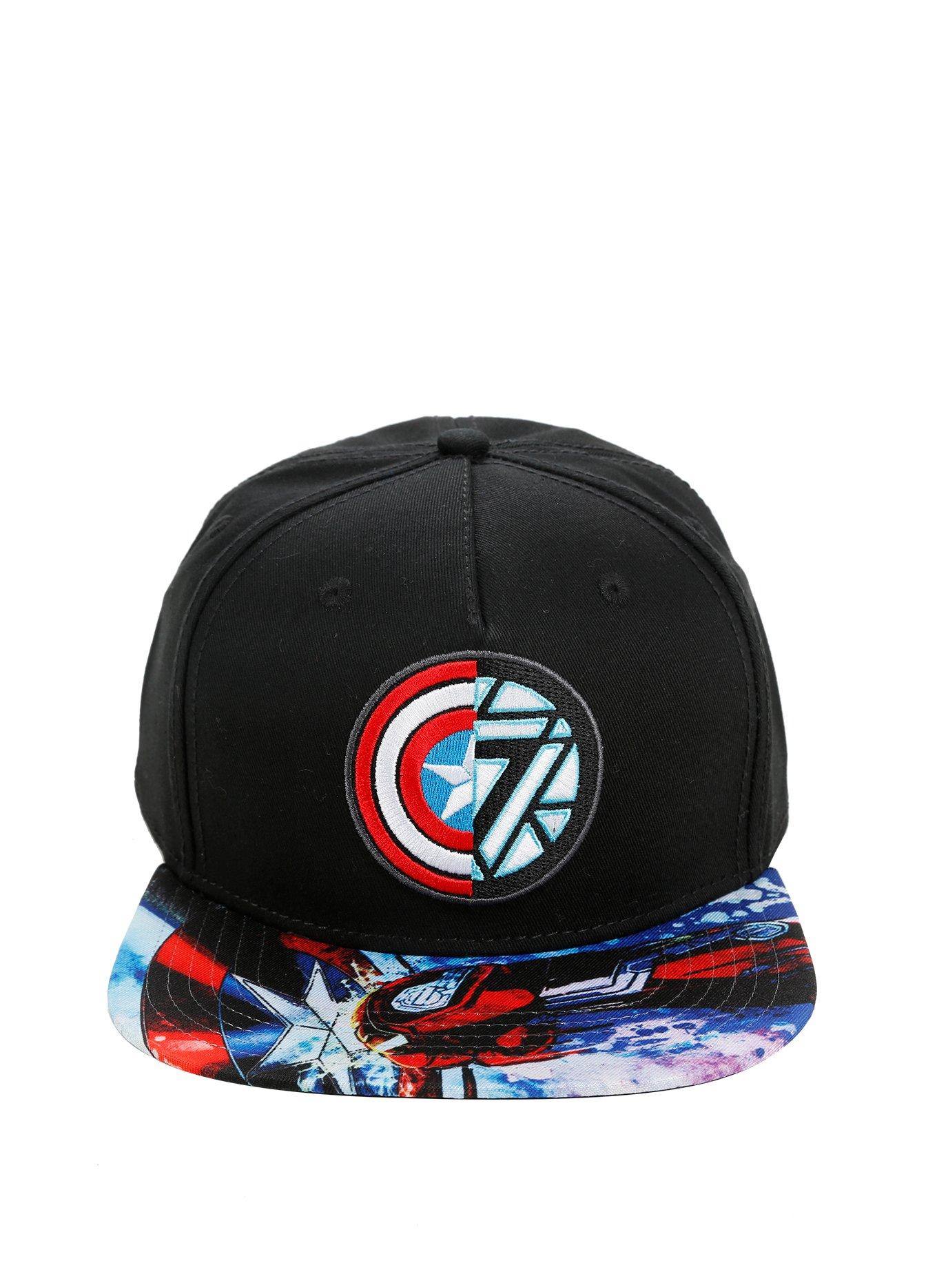 Marvel Captain America: Civil War Captain America Vs Iron Man Logo Snapback Hat, , alternate