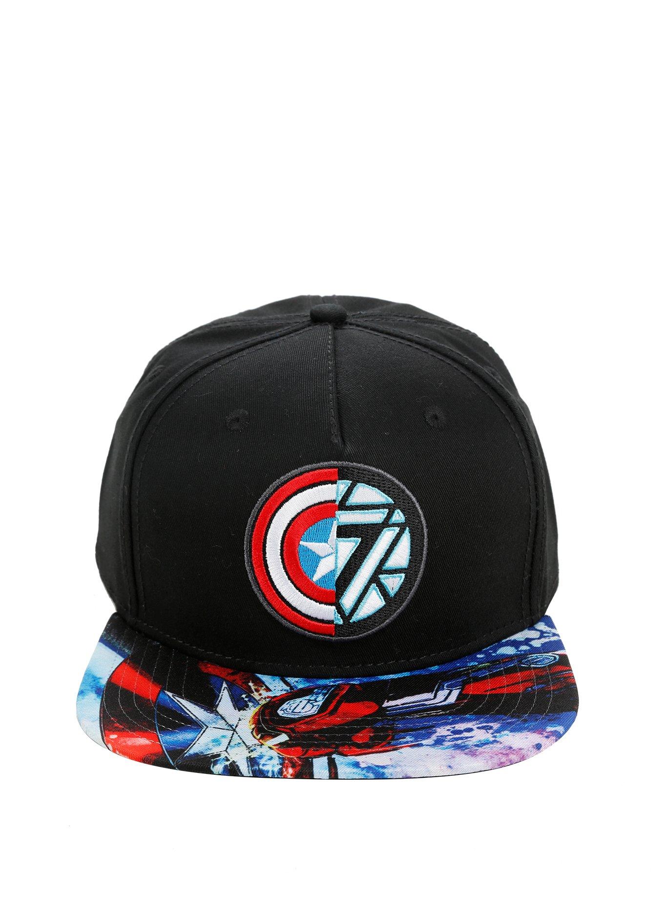 Casquette Snapback Marvel Captain America Iron Man Civil War - Taille Réglable - Occasion