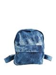 Blue Washed Denim Mini Backpack, , alternate