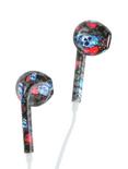 MiCase Skull Butterfly Floral Print Earbuds, , alternate
