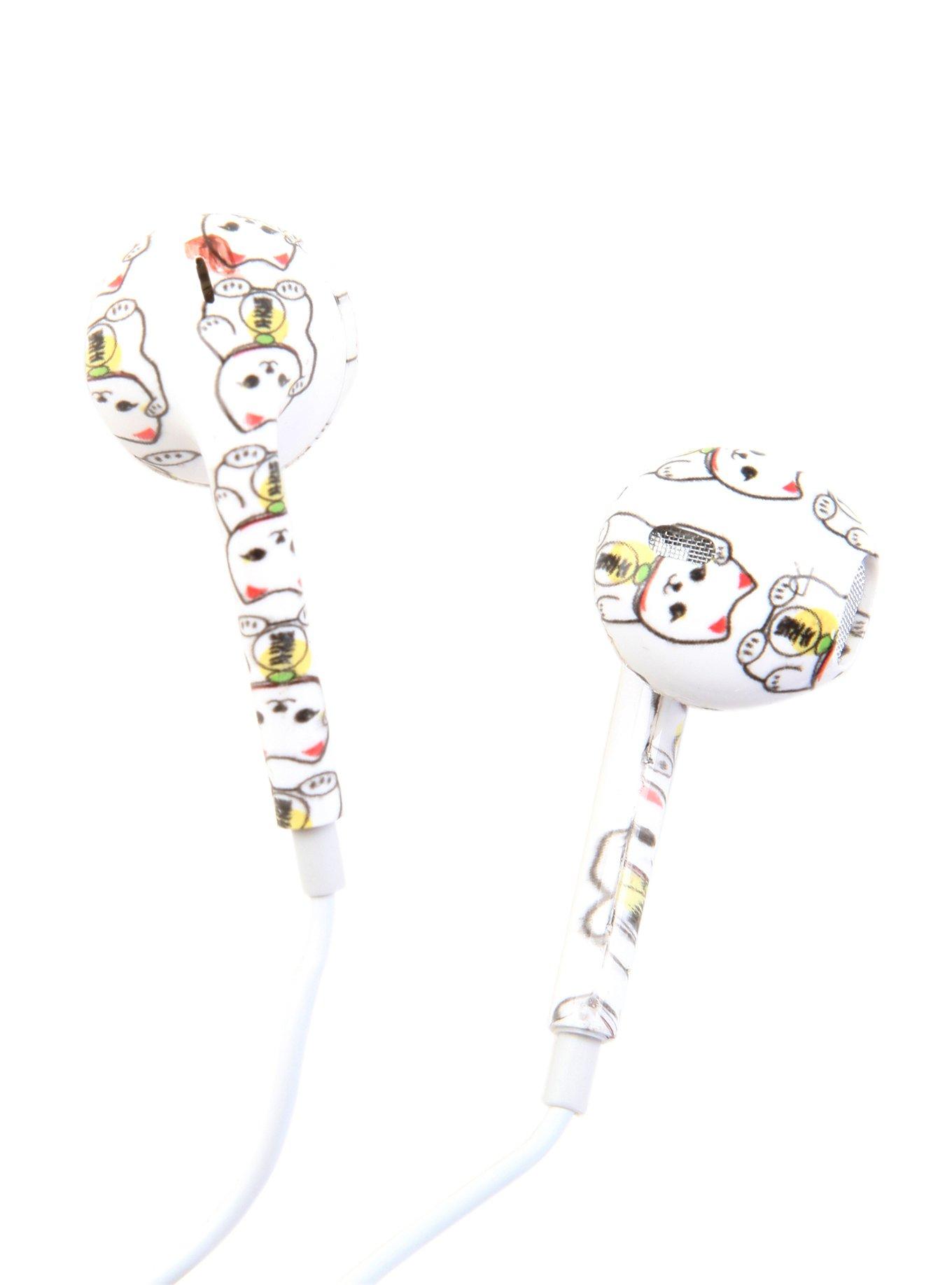 MiCase Lucky Cat Print Earbuds, , alternate