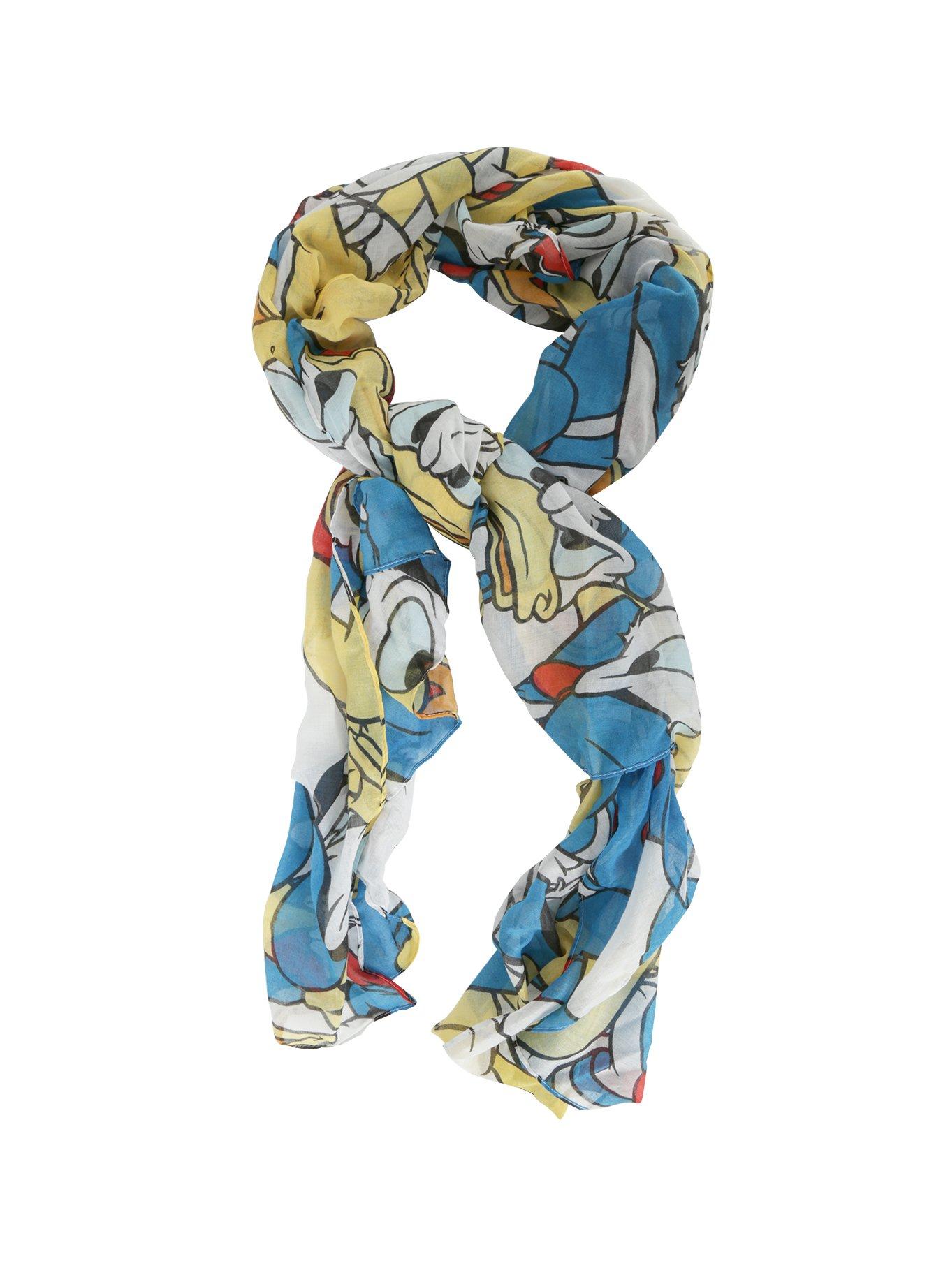 Disney Donald Duck Stacked Character Viscose Oblong Scarf, , alternate