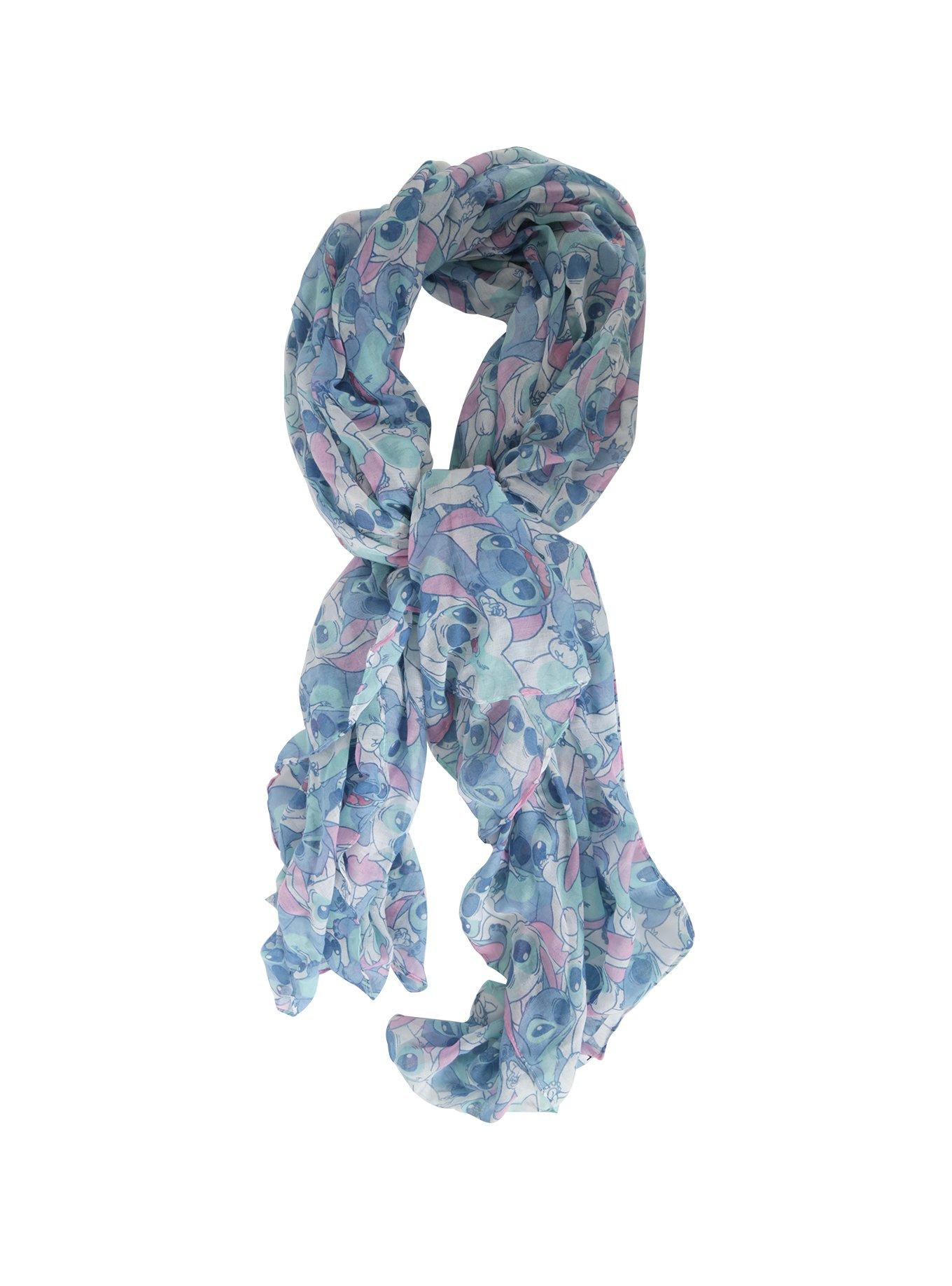 Disney Lilo & Stitch Blue Tossed Stitch Oblong Scarf, , alternate