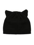 Black Cat Ear Knit Beanie, , alternate