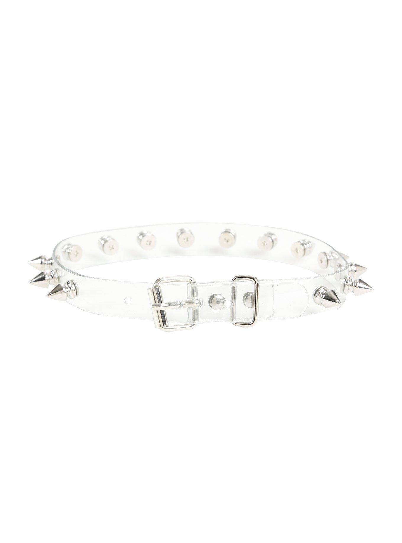 Clear Vinyl Spike Choker, , alternate