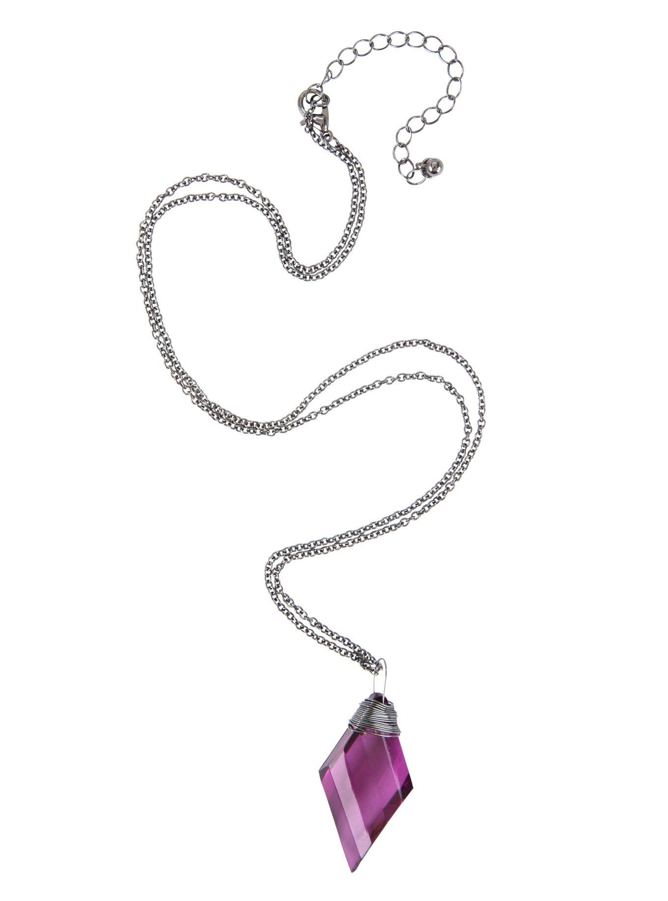 Wire Wrapped Purple Stone Necklace, , alternate