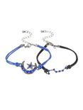 Blue CZ Dipper Moon Cord Bracelet Set, , alternate