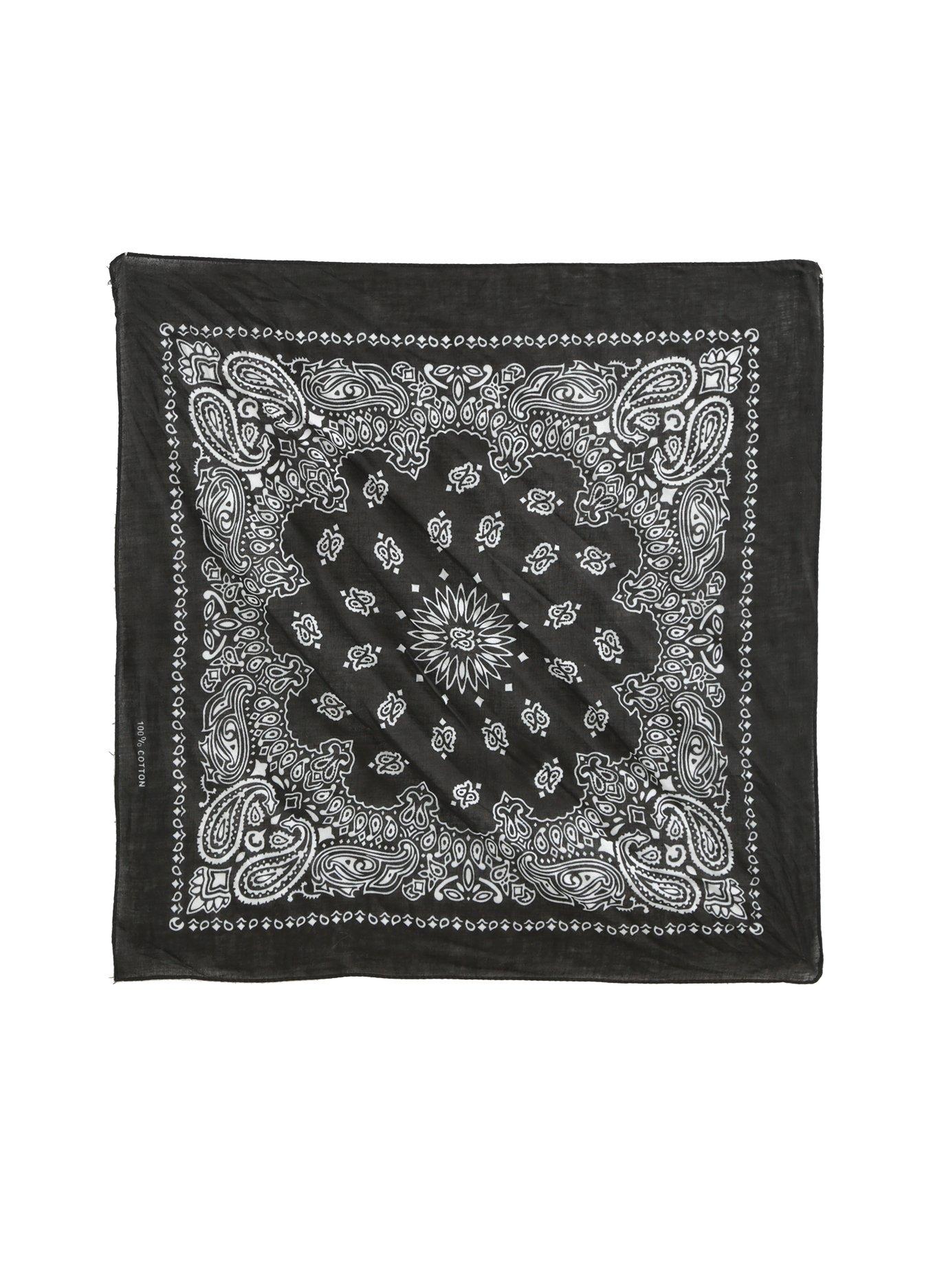 Black Paisley & Tie Dye Bandana Set, , alternate