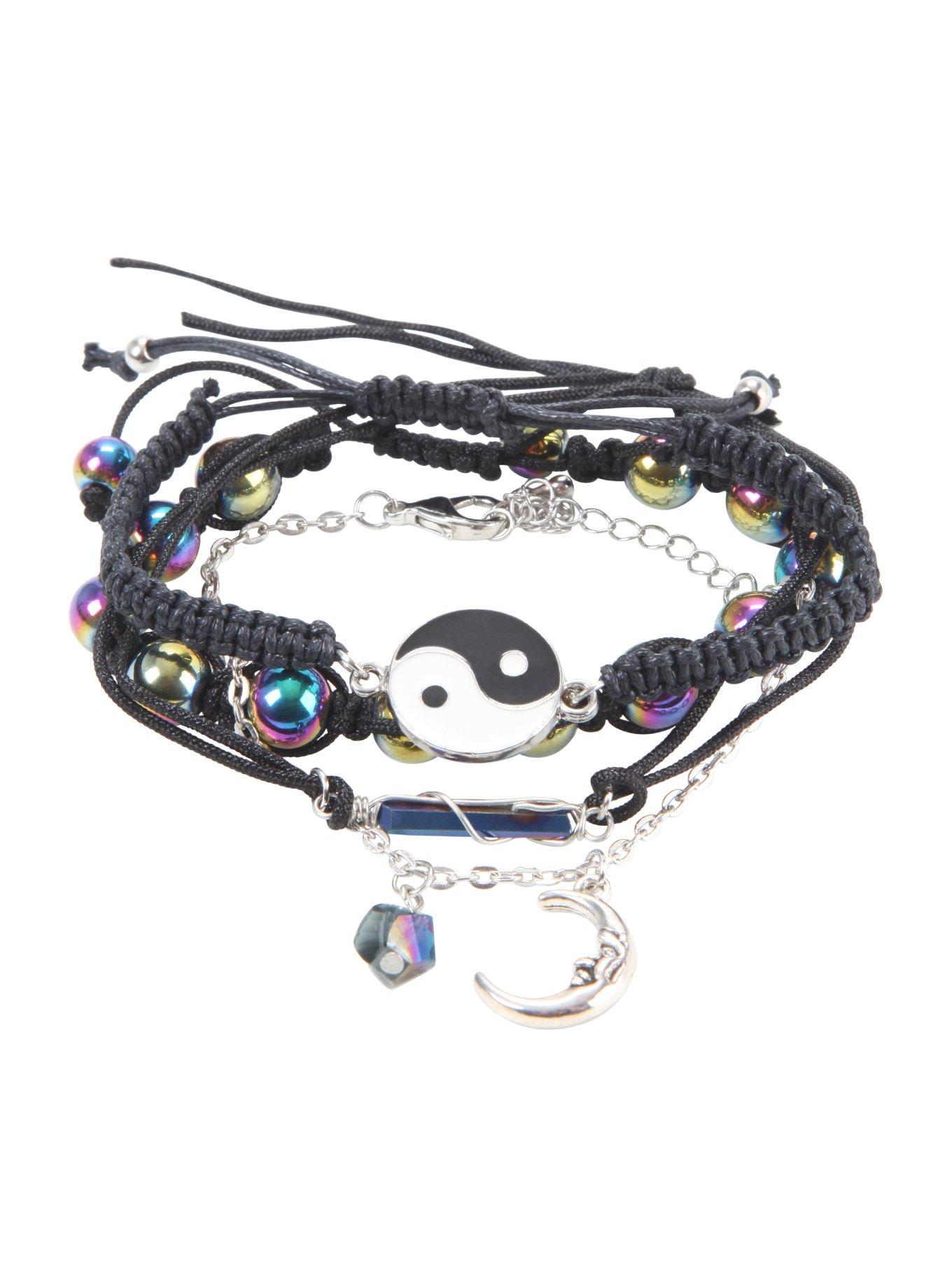 Blackheart Yin-Yang Mystical Moon Bracelet Set, , alternate
