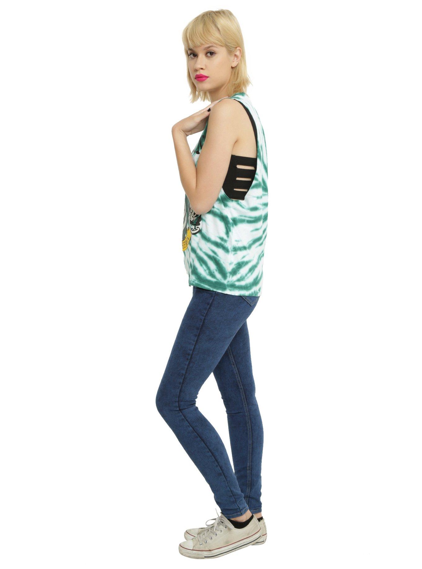 Harry Potter Slytherin Tie Dye Girls Muscle Top, , alternate