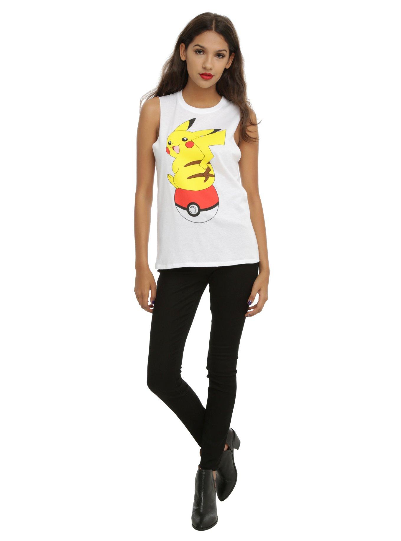 Pokemon Pikachu Poke Ball Girls Muscle Top, , alternate