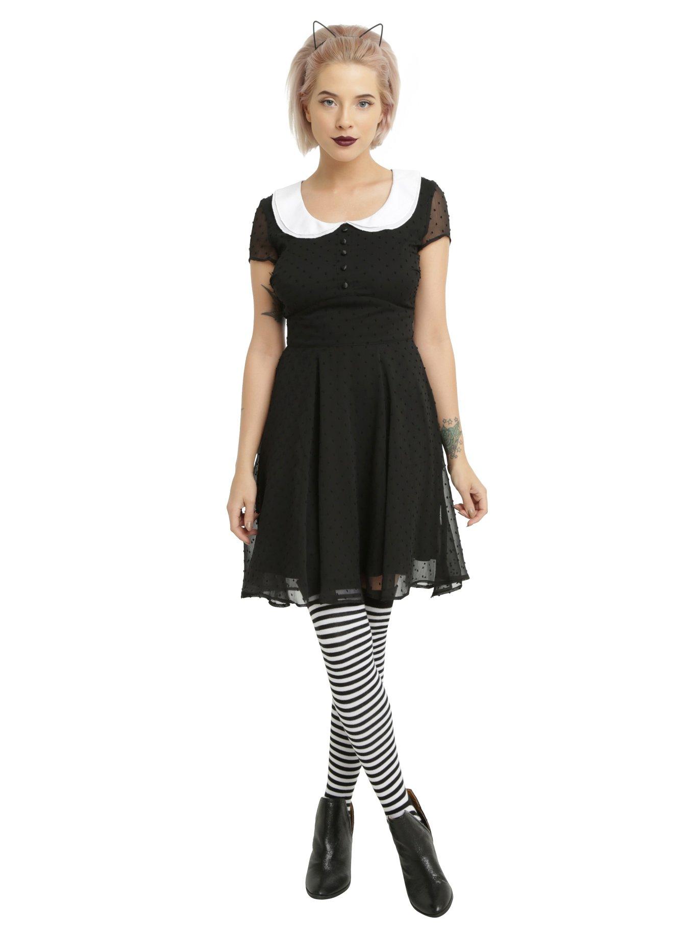 Hell Bunny Agnes Black Dress, , alternate