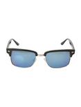 Square Blue Flash Lens Half-Rim Sunglasses, , alternate
