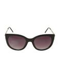 Black Thick Frame Cat Eye Sunglasses, , alternate