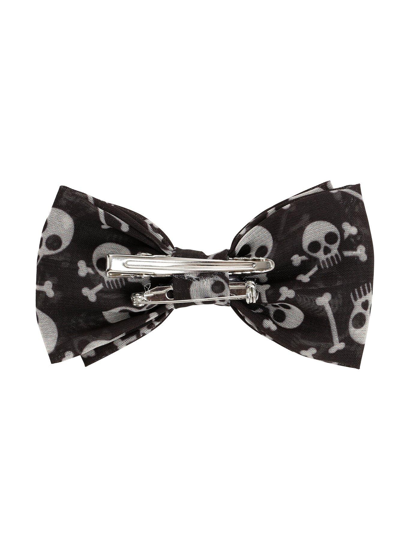 Skulls With Teeth Hair Bow, , alternate