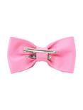 Pastel Pink Faux Leather Hair Bow, , alternate
