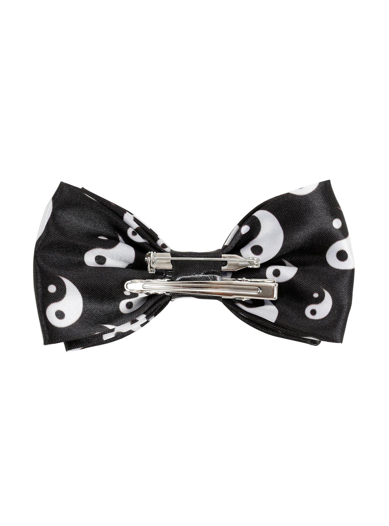 Black Yin-Yang Hair Bow, , alternate