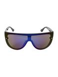 Blue Lens Shield Flat Top Sunglasses, , alternate