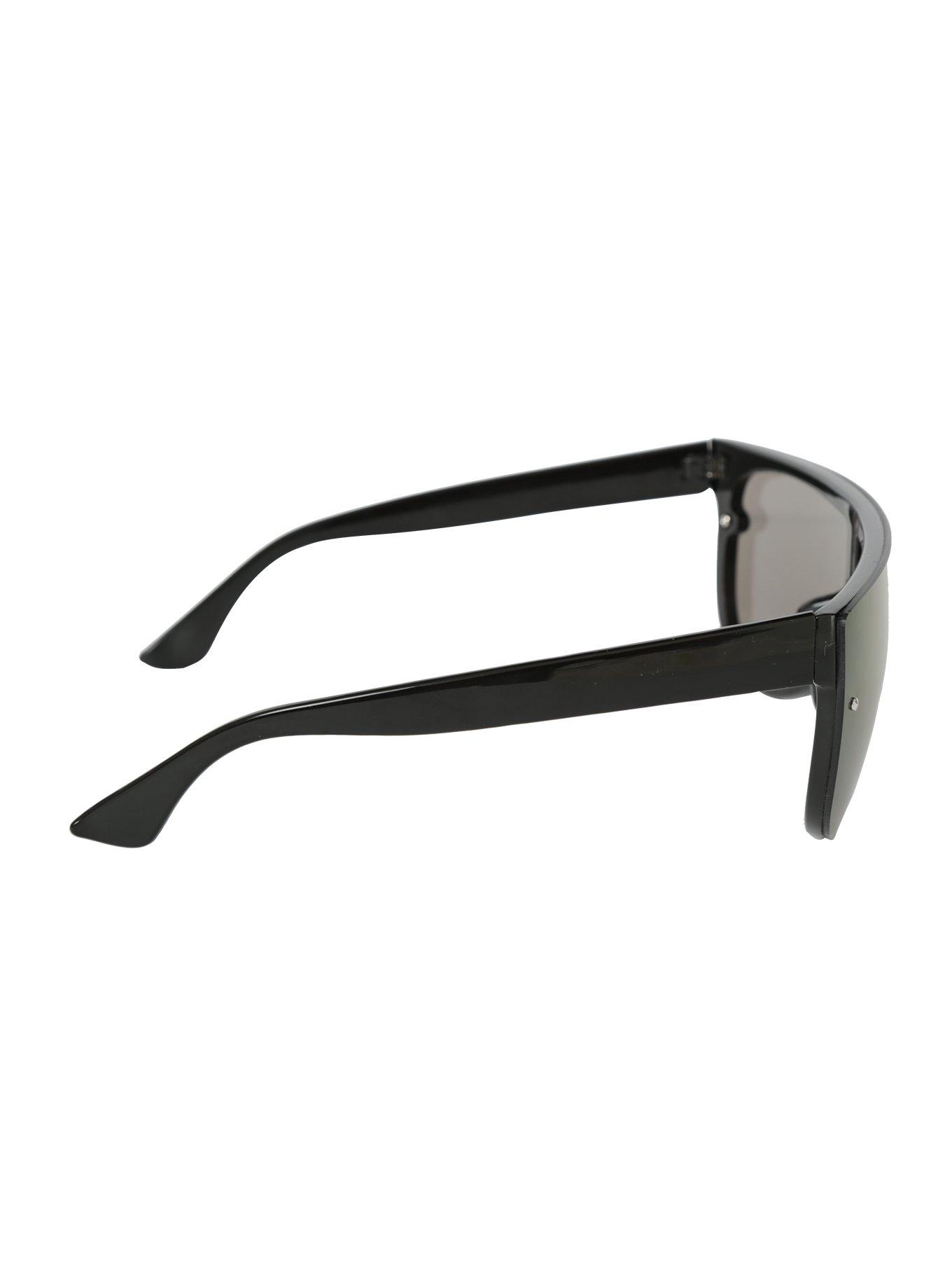 Blue Lens Shield Flat Top Sunglasses, , alternate