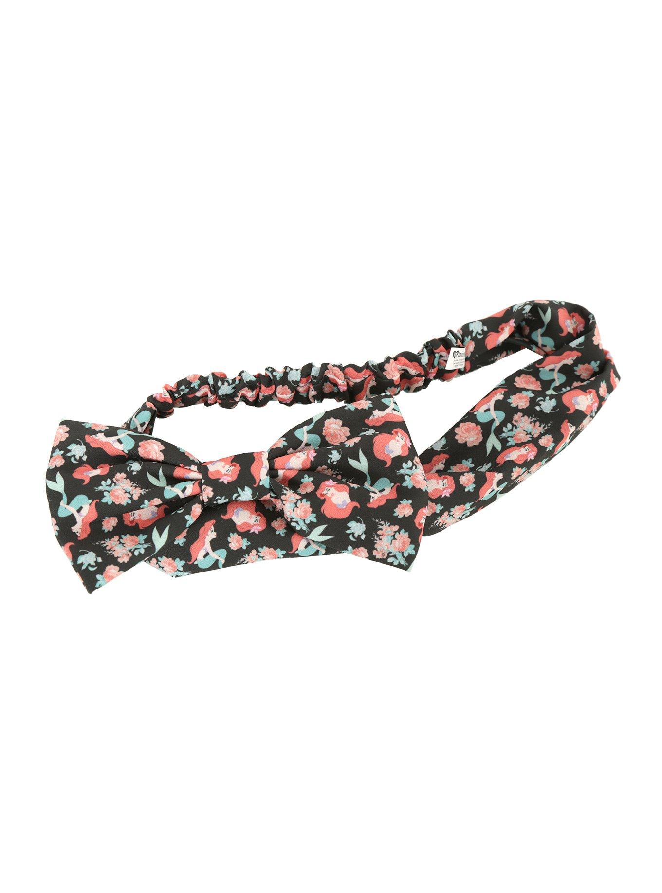 Loungefly Disney The Little Mermaid Ariel Rose Print Bow Headband, , alternate