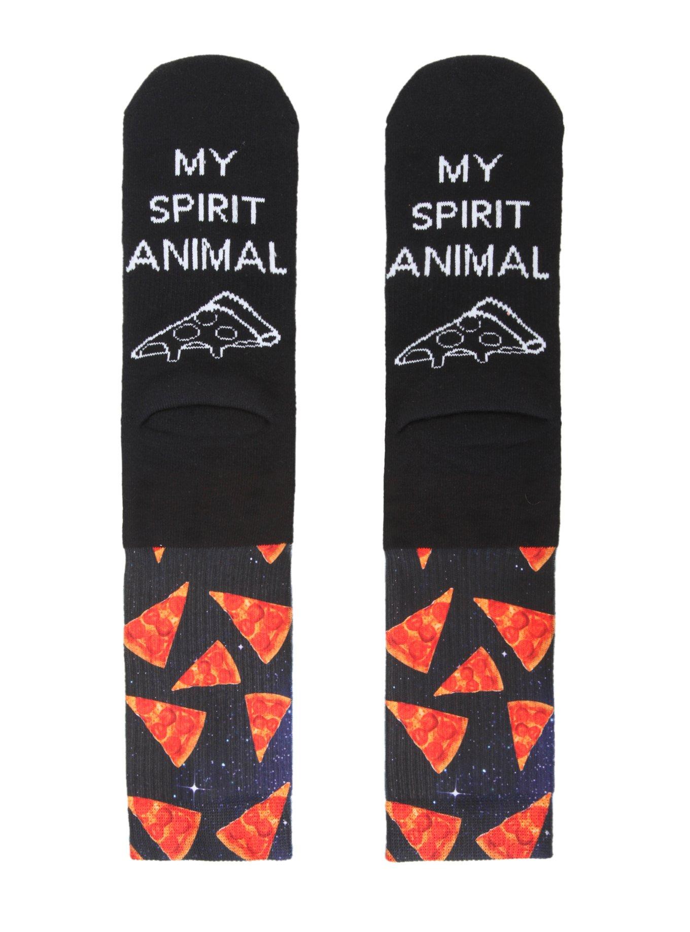 XXX RUDE Pizza Is My Spirit Animal Crew Socks, , alternate