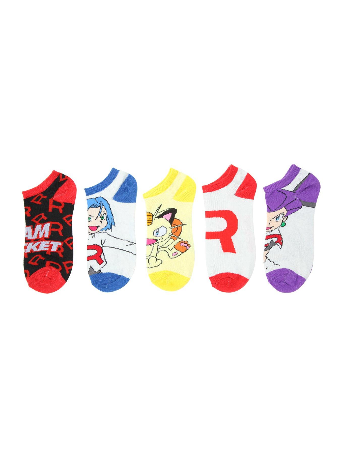 Pokemon Team Rocket No-Show Socks 5 Pair, , alternate