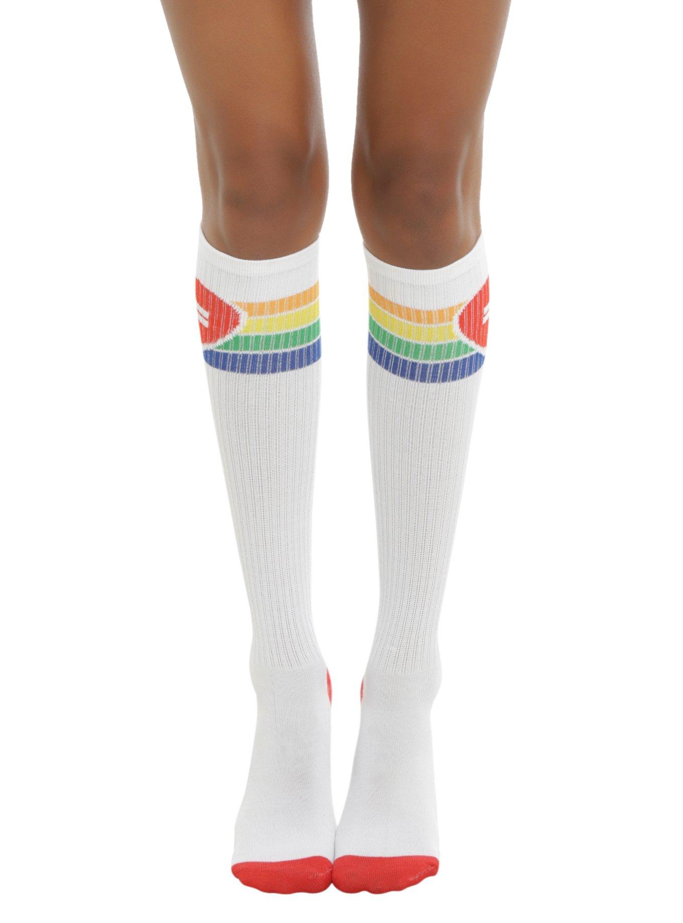 Blackheart Rainbow Love Knee Socks, , alternate