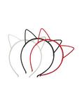 Black Red & White Plastic Cat Headband Pack, , alternate