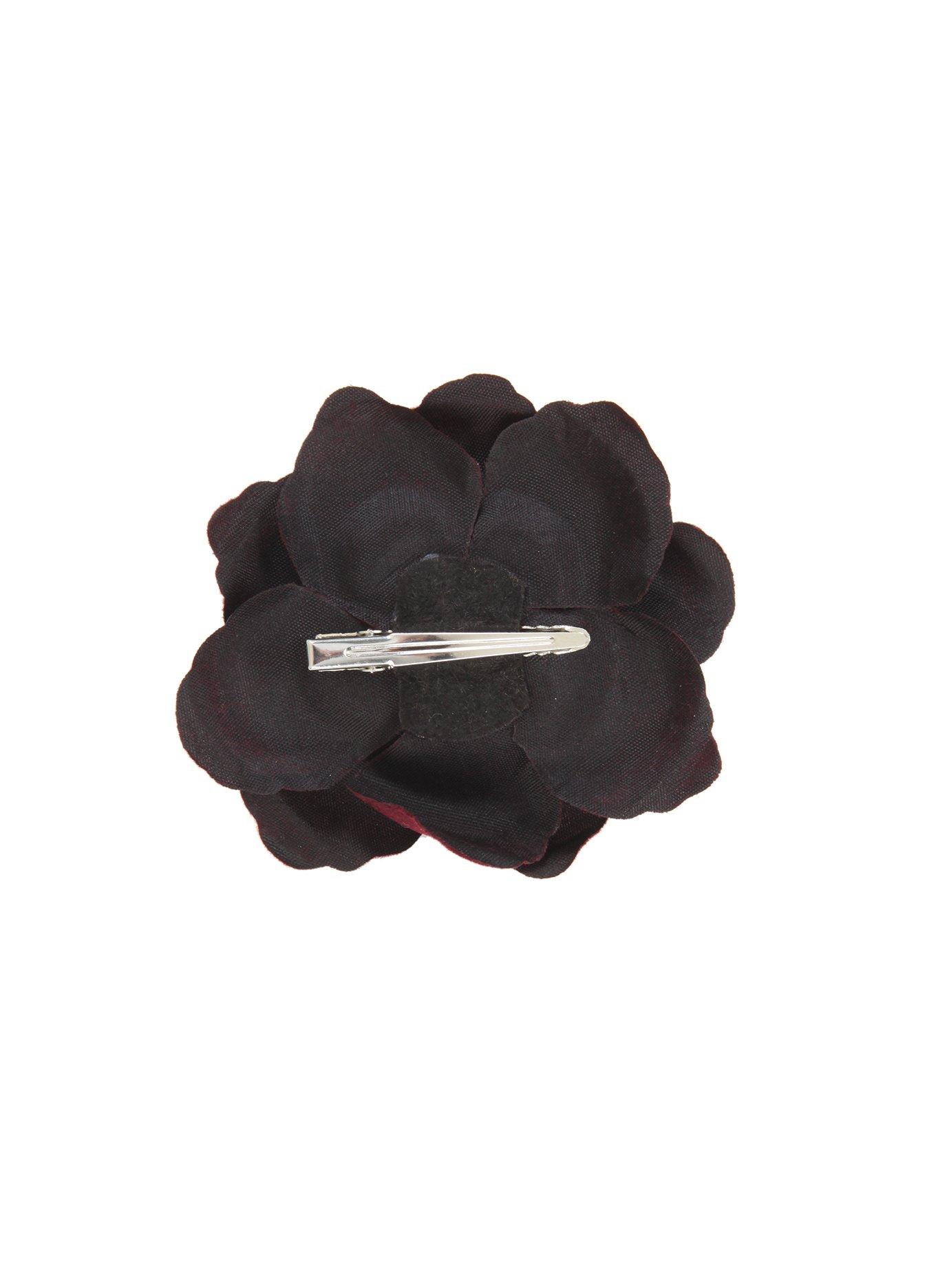 Burgundy Velvet Rose Hair Clip, , alternate