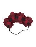 Blackheart Deep Red Rose Stretch Headband, , alternate