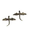 Burnished Gold Tone Metal Dragon Hair Clips, , alternate