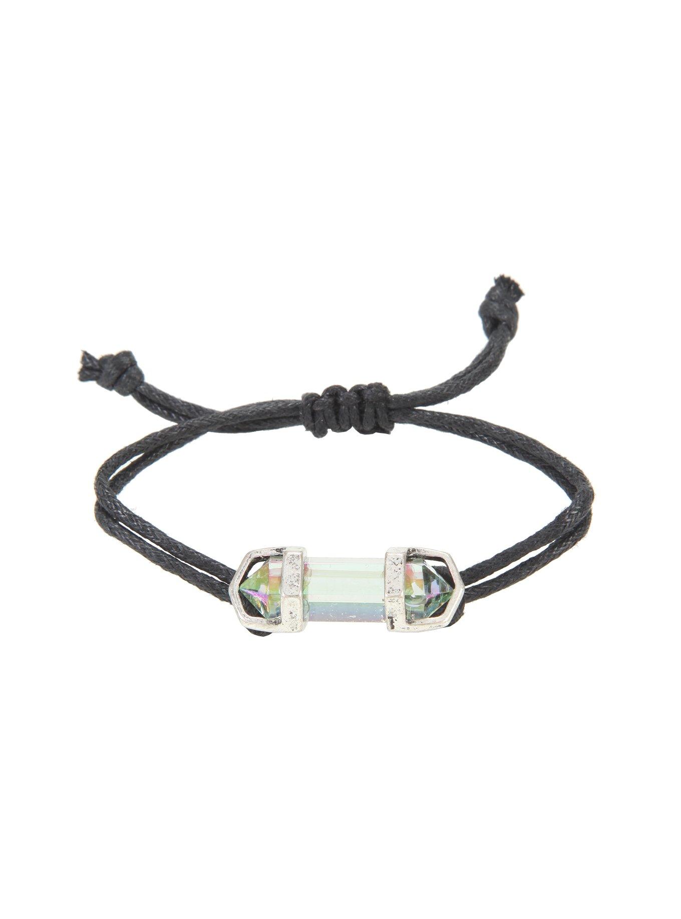 Blackheart Opal Crystal Black Cord Bracelet, , alternate