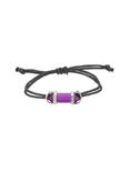 Blackheart Purple Faux Crystal Black Cord Bracelet, , alternate