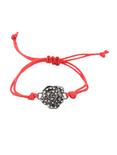 Blackheart Hematite Rose Red Cord Bracelet, , alternate