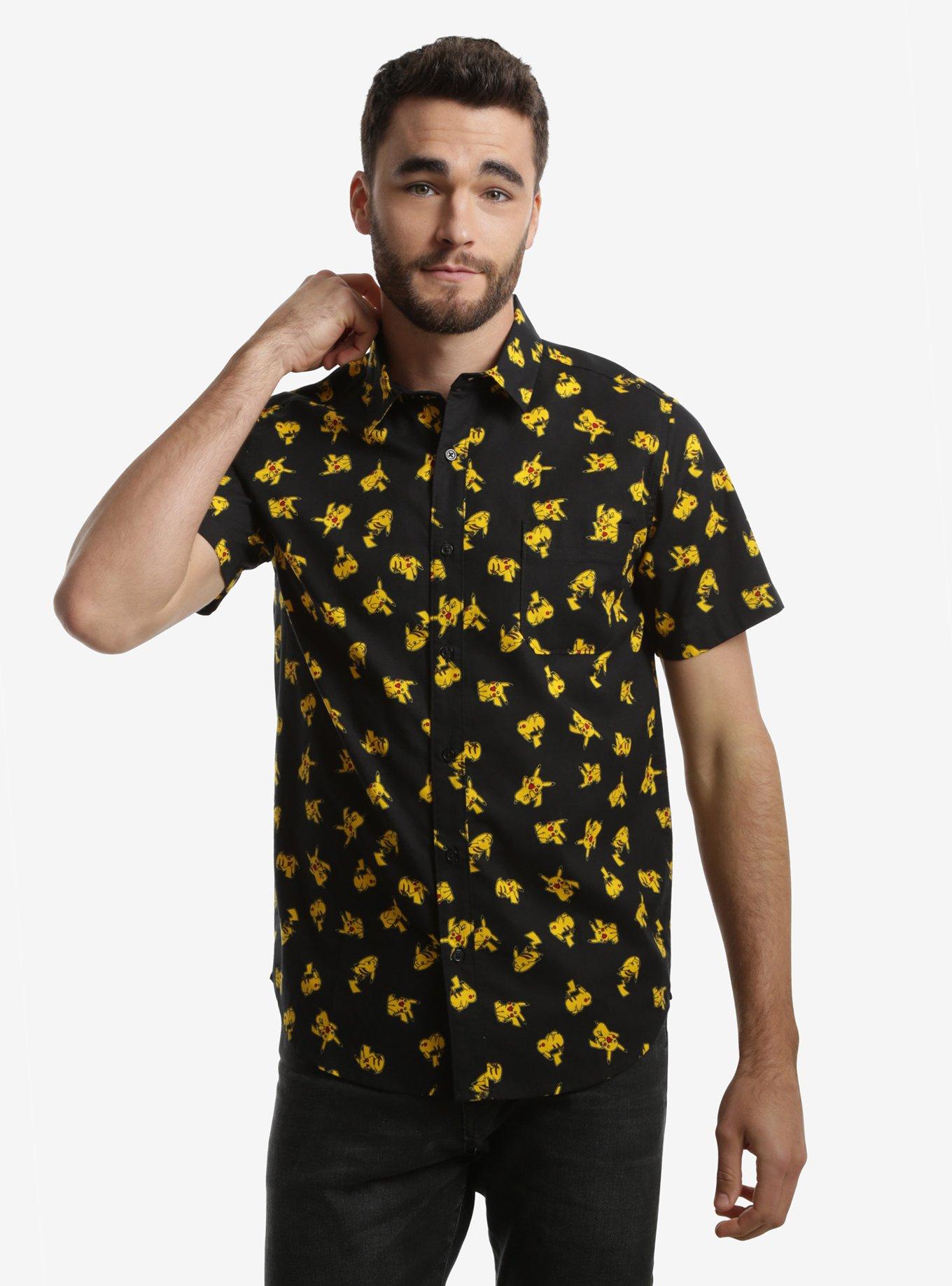 Pokemon Pikachu Allover Print Woven Button-Up, , alternate