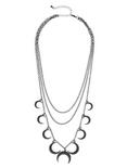 Matte Black Multi-Moon Layered Necklace, , alternate